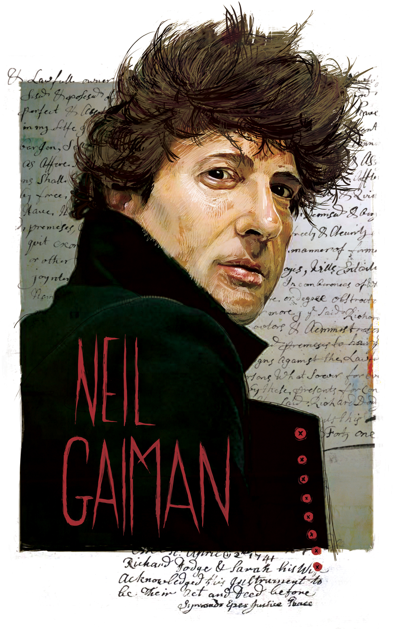 Curioos | «The Strange and Wonderful Neil Gaiman» Artwork by Adrien Deggan