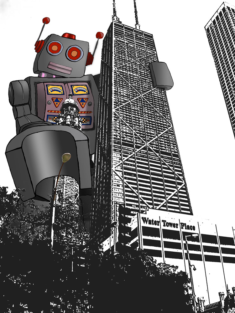 Curioos | «Giant Robot Attack» Artwork by Kris Ferguson