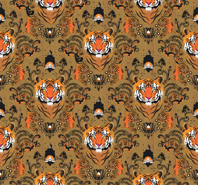 Curioos | «Tiger Wallpaper» Artwork by Victoria Topping