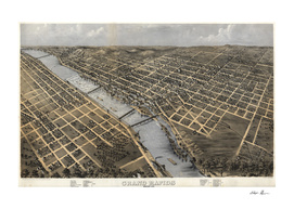 Vintage Map of Grand Rapids Michigan (1868)