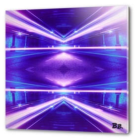 Geometric Street Night Light (HDR Photo Art) Purple