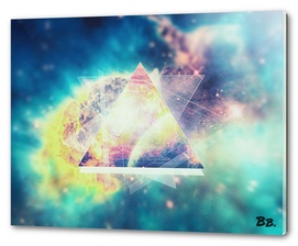 Awsome collosal deep space triangle art sign