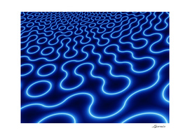 Curved neon lines pattern