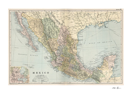 Vintage Map of Mexico (1891)