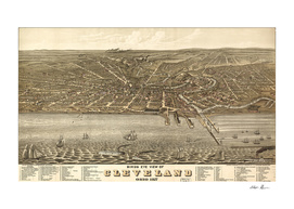 Vintage Pictorial Map of Cleveland Ohio (1877)