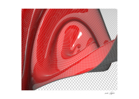 Red waving mathematical surface