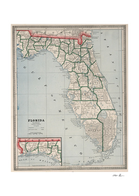 Vintage Map of Florida (1883)