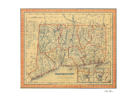Vintage Map of Connecticut (1846)