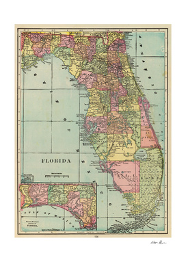Vintage Map of Florida (1909)