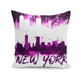 Graphic Art NYC Skyline Splashes | pink