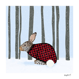 Rabbit Wintery Holiday Design