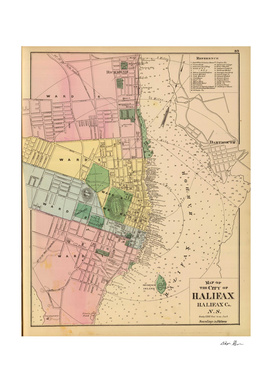 Vintage Map of Halifax Nova Scotia (1878)
