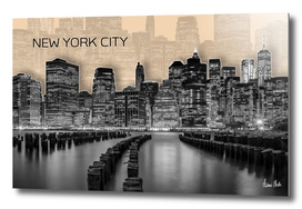 MANHATTAN Skyline | Graphic Art | orange