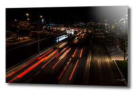 Street night traffic in Izmir (Turkey)