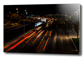 Street night traffic in Izmir (Turkey)