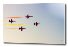 Turkish acrobatic aviation squadron is in the sky