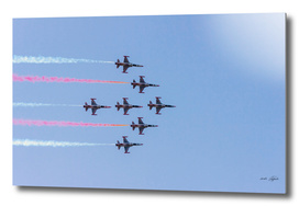 Turkish acrobatic aviation squadron flying