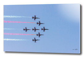 Turkish acrobatic aviation squadron flying