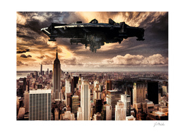 The alien ship over the New York
