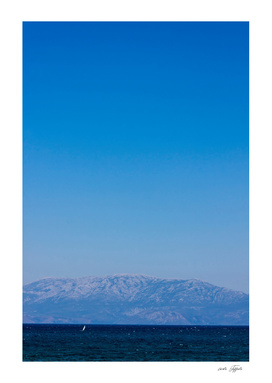 Blue sky on the blue turkish aegean sea