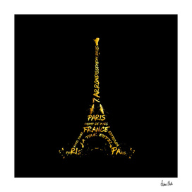 Digital-Art Eiffel Tower | black & golden