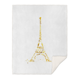 Digital-Art Eiffel Tower | white & golden