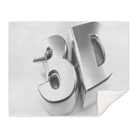 3D in chromed letters - 3D rendering