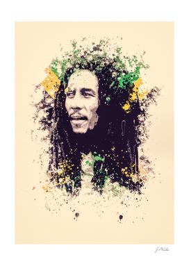 Bob Marley Splatter painting