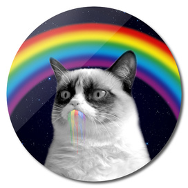 Grumpy cat all over galaxy rainbow puke Space Crazy C
