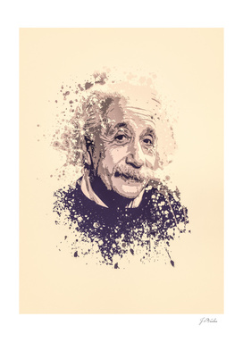 Albert Einstein splatter painting