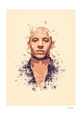 Vin Diesel splatter painting