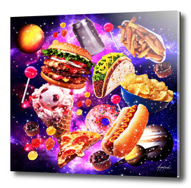 Junk Food Sparkly in Galaxy Space Cosmos for Hungry T