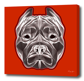 Pit bull head linear poster