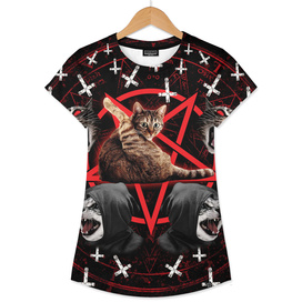 satanic cat pentagram death black metal band exorcist