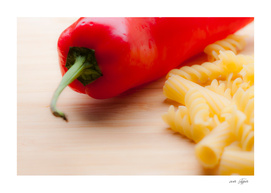 Italian pasta and red pepper