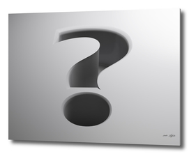 White surface with question mark shape - 3D rendering