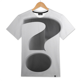 White surface with question mark shape - 3D rendering