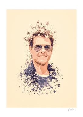 Tom Cruise splatter painting