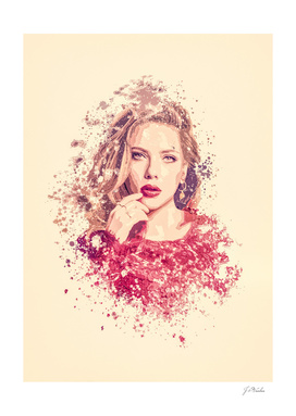 Scarlett Johansson splatter painting