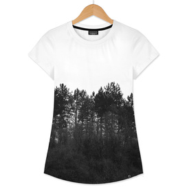 Black and white modern minimalist woodland forest crest