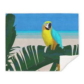 Parrot Tropical Banana Leaves Design