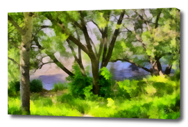 Riverside. Realism style painting