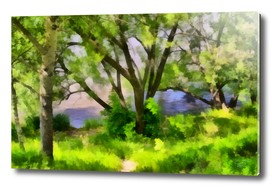 Riverside. Realism style painting