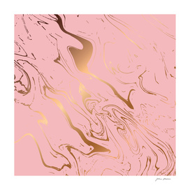 Liquid marble texture design, pink and gold