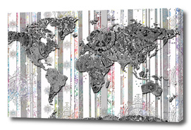 world map mandala grey