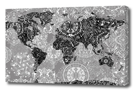 world map mandala grey 2