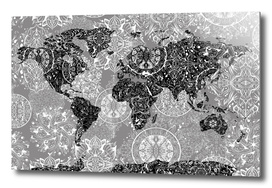 world map mandala grey 2