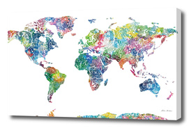 world map mandala white 1