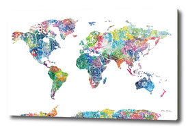 world map mandala white 1