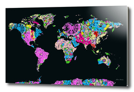 world map mandala black 3